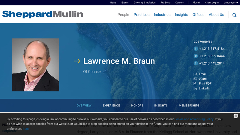 Corporate Attorney Lawrence M. Braun tapatio auto parts
