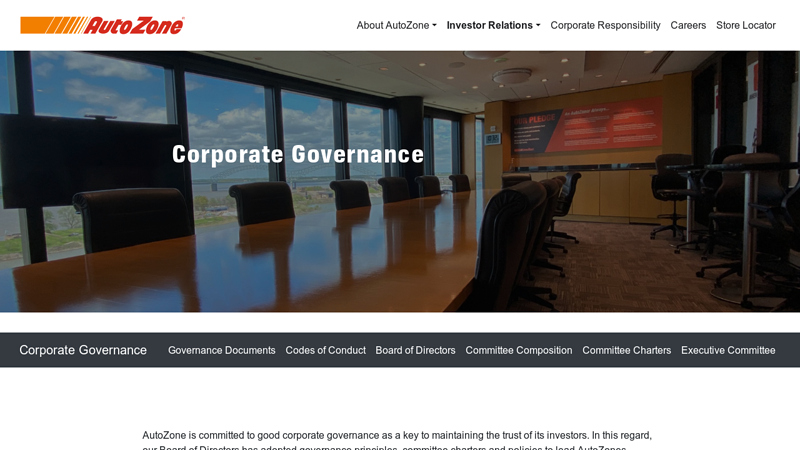 Corporate Governance autozone auto parts columbus