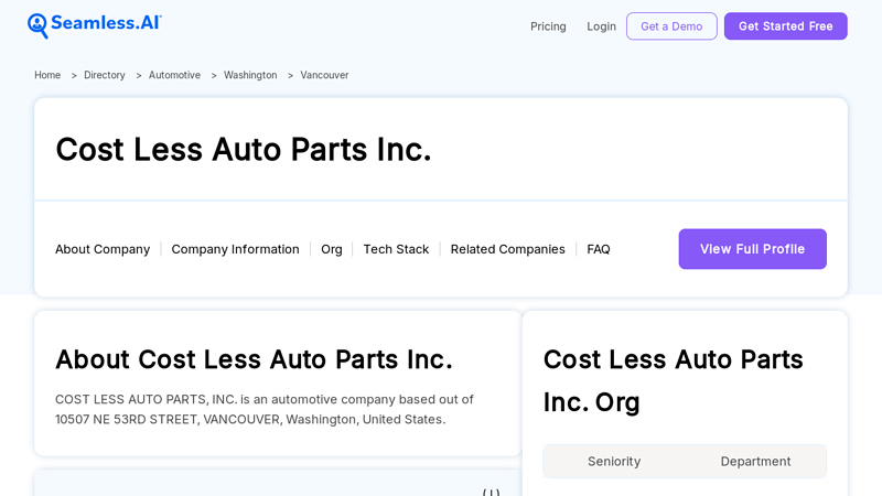 Cost Less Auto Parts Inc. cost less auto parts vancouver wa