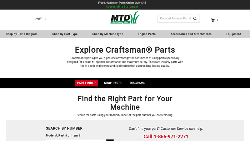 Craftsman Parts & Service sears lawn tractor parts