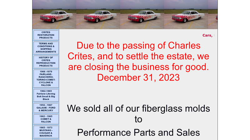 Crites Performance Parts ford falcon parts catalog