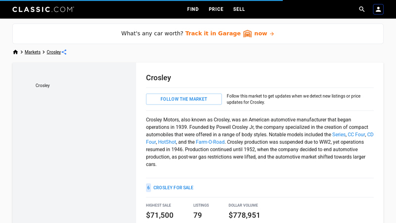 Crosley Market crosley car parts