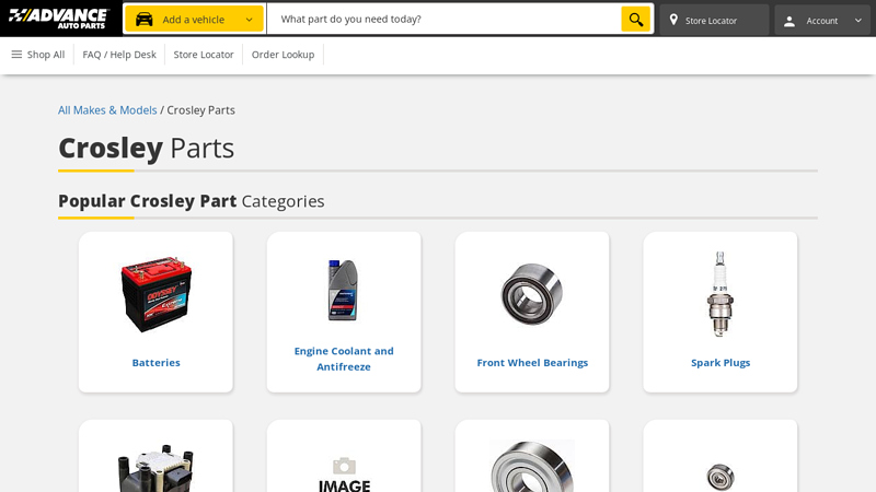 Crosley Parts Catalog crosley auto parts