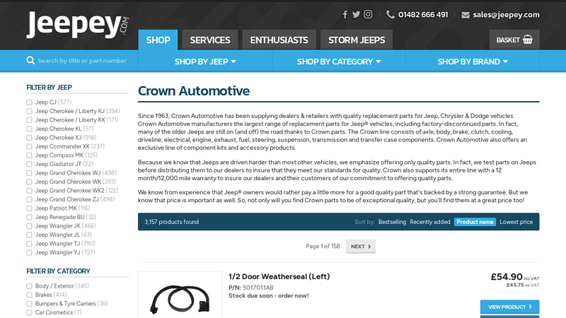 Crown Automotive jeep auto parts