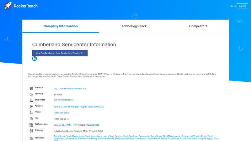 Cumberland Servicenter Information cumberland truck parts