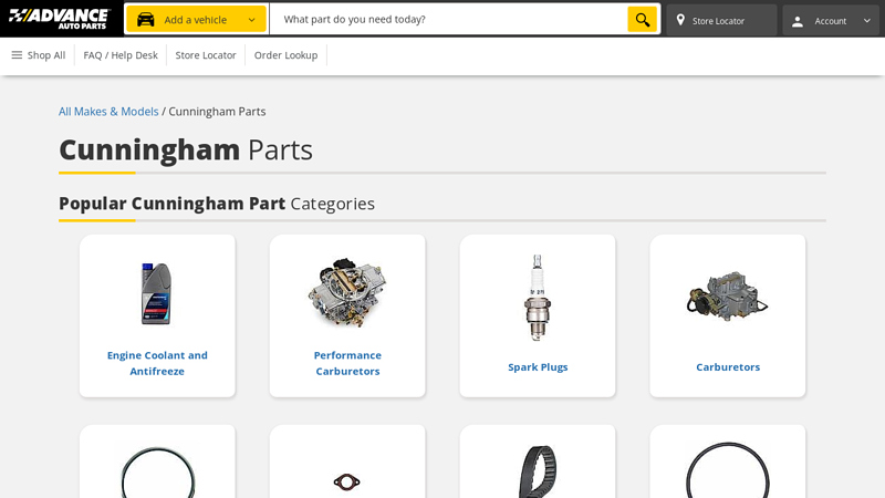 Cunningham Parts Catalog cunningham auto parts