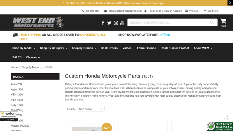 Custom Honda Motorcycle Parts (1551) parts honda bike