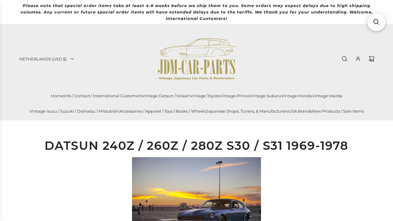 Datsun 240Z / 260Z / 280Z S30 / S31 1969 datsun 240z car parts