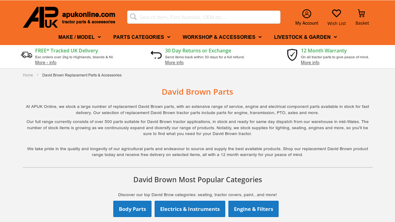 David Brown Replacement Parts & Accessories david brown tractor parts