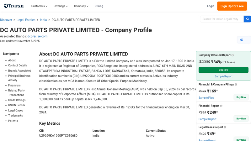 DC AUTO PARTS PRIVATE LIMITED dc auto parts