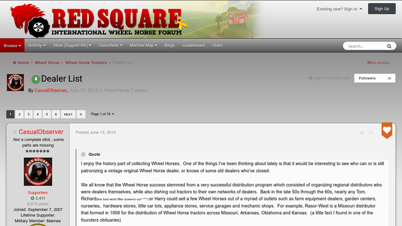 Dealer List wheel horse tractor parts