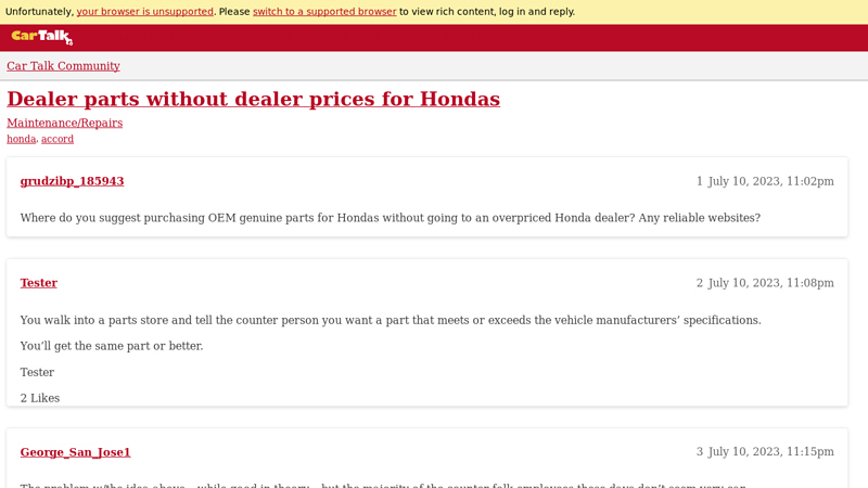 Dealer parts without dealer prices for Hondas honda car parts online