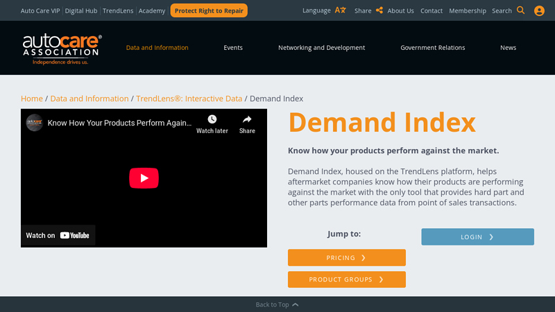 Demand Index action auto parts providence ri