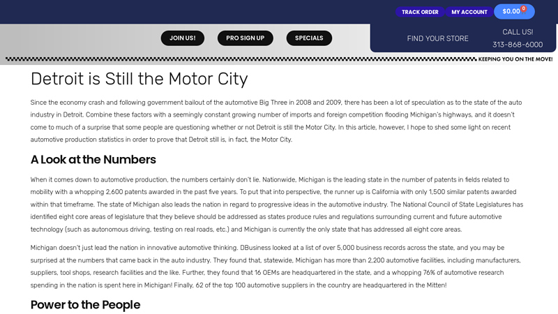 Detroit is Still the Motor City holbrook auto parts in detroit michigan