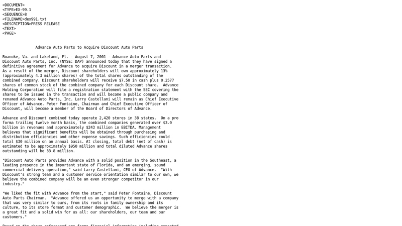 dex991.txt advance auto parts roanoke al