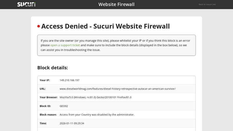 Diesel History Retrospective autocar truck parts