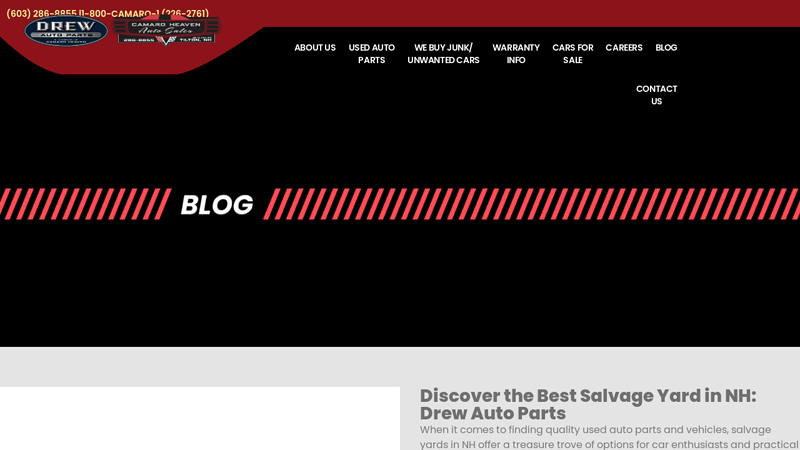 Discover the  Salvage Yard in NH used auto parts nh