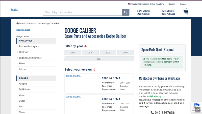 Dodge Caliber Parts, Buy in just a few clicks dodge caliber car parts