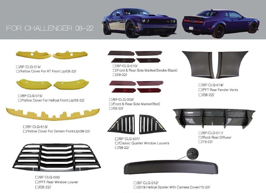 Dodge Challenger Car Parts guide