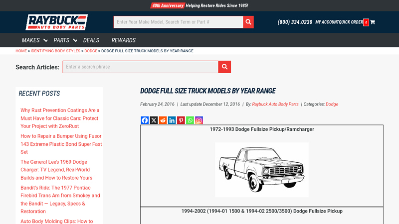 Dodge Full Size Truck Models by Year Range vintage dodge truck parts