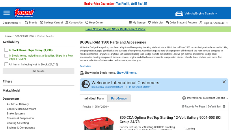 Dodge Ram 1500 parts and accessories at Summit Racing ram truck performance parts