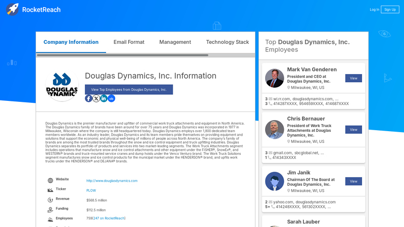 Douglas Dynamics, Inc. Information douglas truck parts