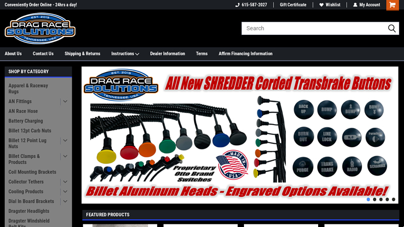 Drag Race Solutions drag car parts for sale