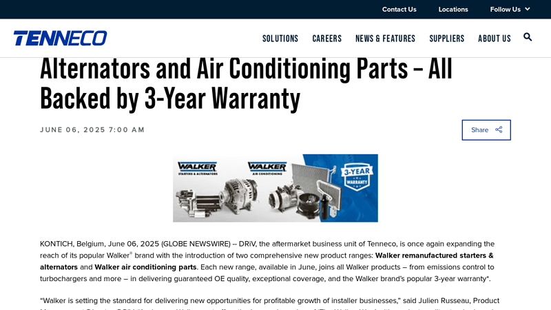 DRiV Introduces Walker® OE walker car parts