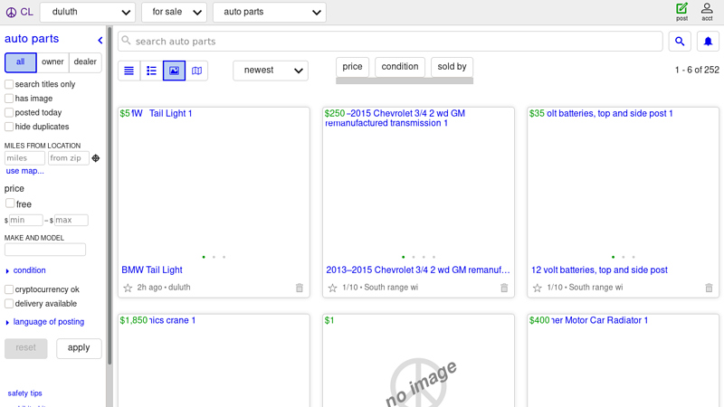 duluth auto parts for sale craigslist car parts for sale