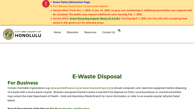 E-Waste Recycling orileys auto parts kailua