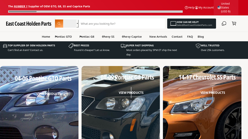 East Coast Holden Parts gto car parts