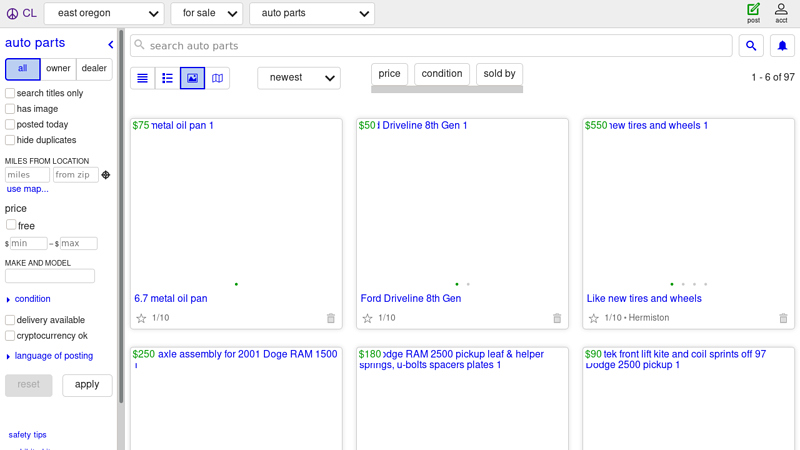east oregon auto parts for sale craigslist car parts for sale
