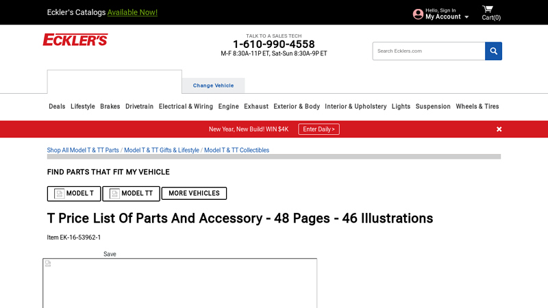 Ecklers 09 model t auto parts