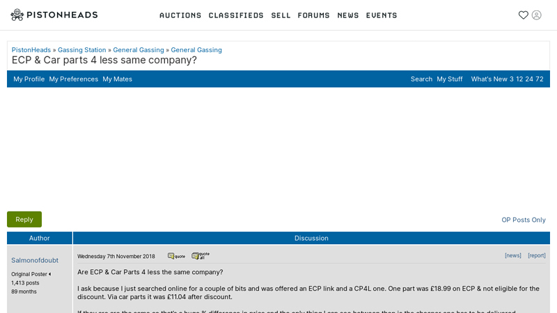 ECP & Car parts 4 less same company? car parts 4 less
