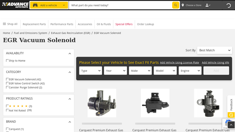 EGR Vacuum Solenoid advance auto parts odessa