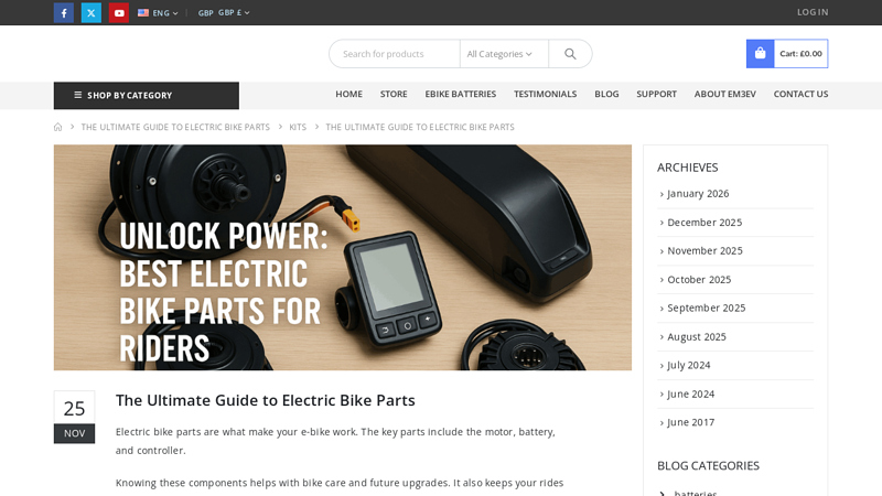 Electric Bike Parts: Motors, Batteries & Upgrades [2025] motorized bicycle parts and accessories