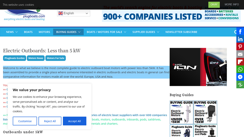 Electric Outboards: Less than 5 kW newport trolling motor parts