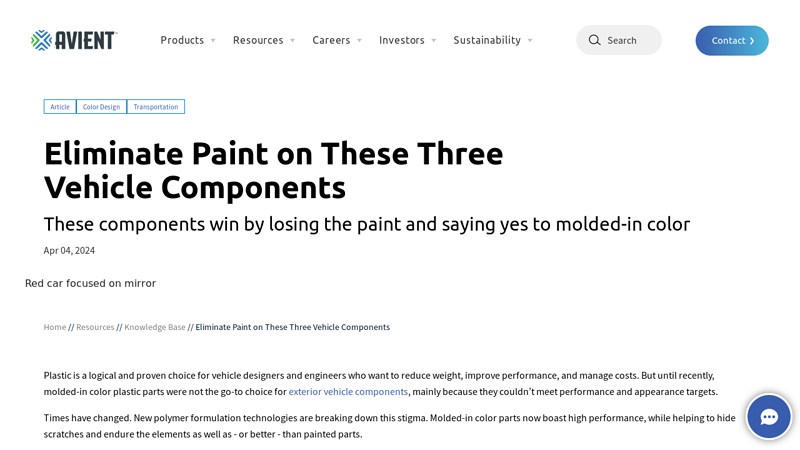 Eliminate Paint on These Three Vehicle Components painted car parts