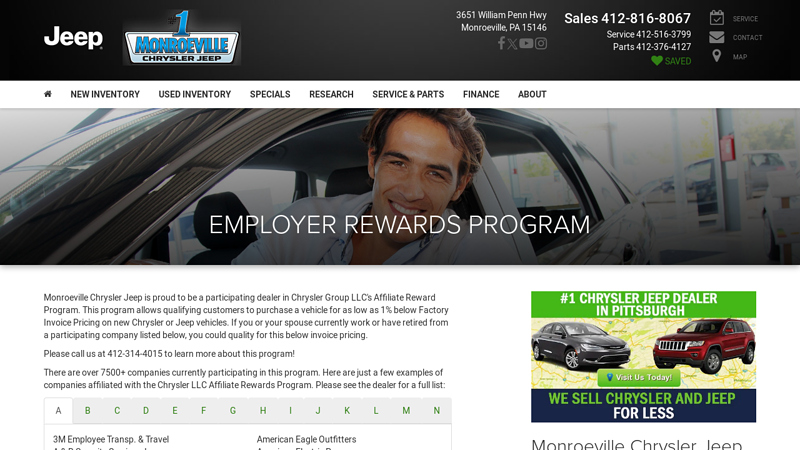 Employer Rewards Program Monroeville PA clayton auto parts ohio