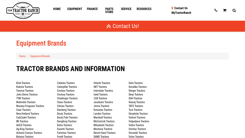 Equipment Brands Tractor Ranch Company Phoenix, AZ (602) 699 ... david bradley tractor parts