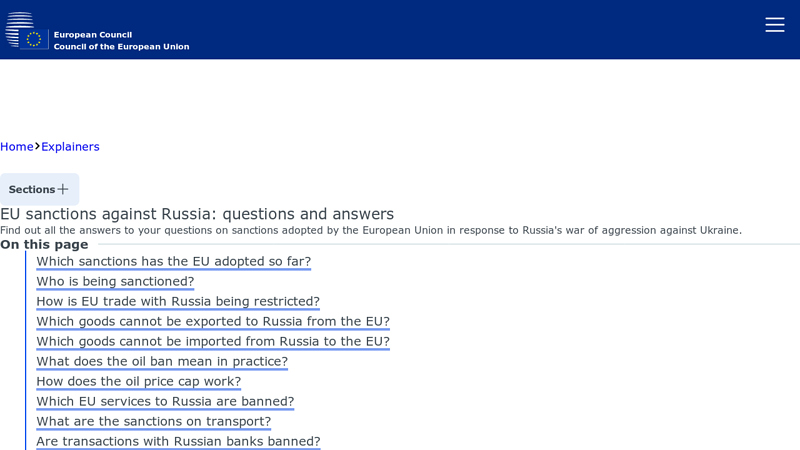 EU sanctions against Russia: questions and answers quinta auto parts