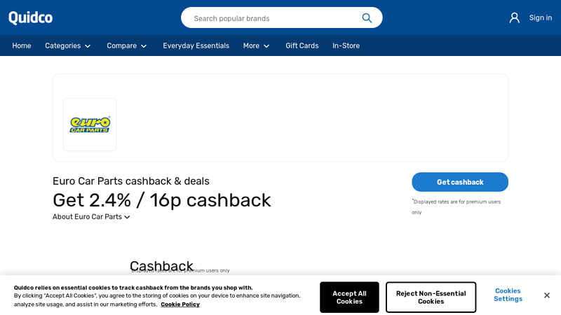 Euro Car Parts 2.4% / 16p Cashback euro car parts offer code