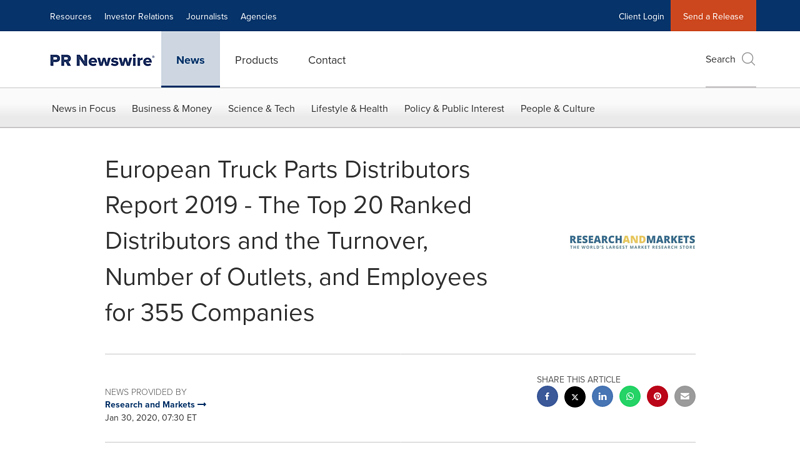 European Truck Parts Distributors Report 2019 norges truck parts
