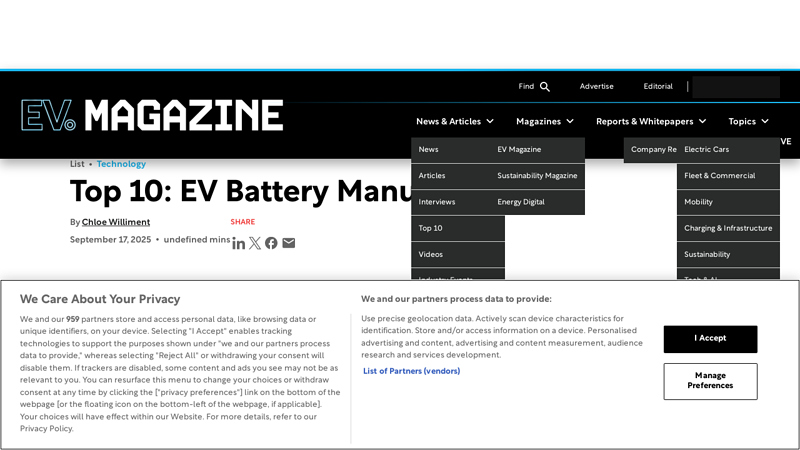 : EV Battery Manufacturers auto parts battery