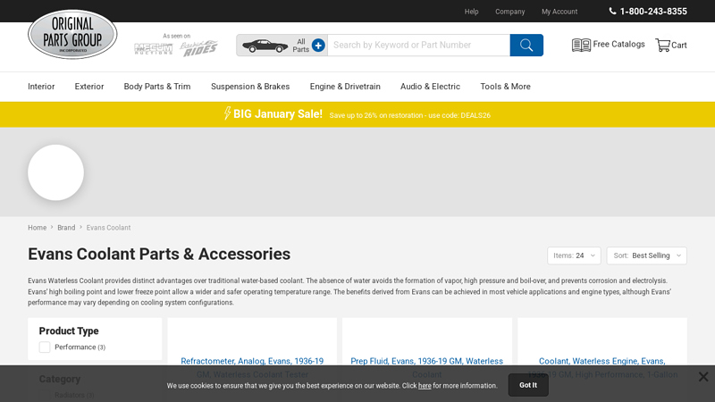 Evans Coolant Parts & Accessories @ OPGI.com evans auto parts