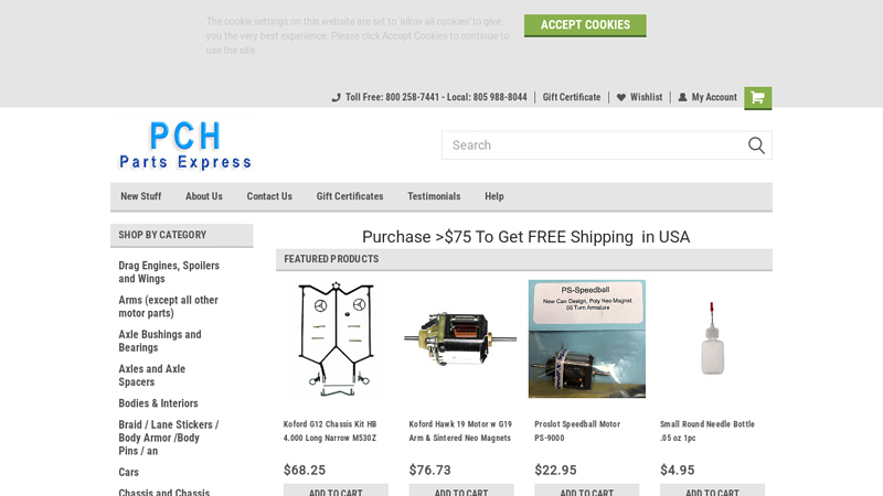 Everything for the Slot Car raceway auto parts