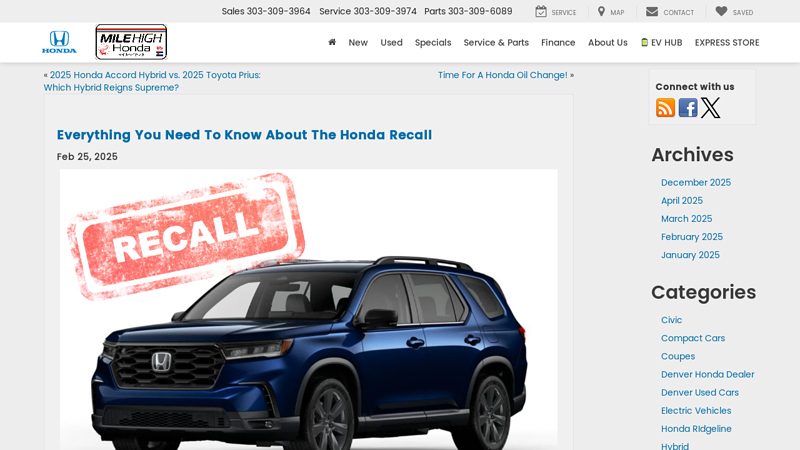 Everything You Need To Know About The Honda Recall honda recall parts