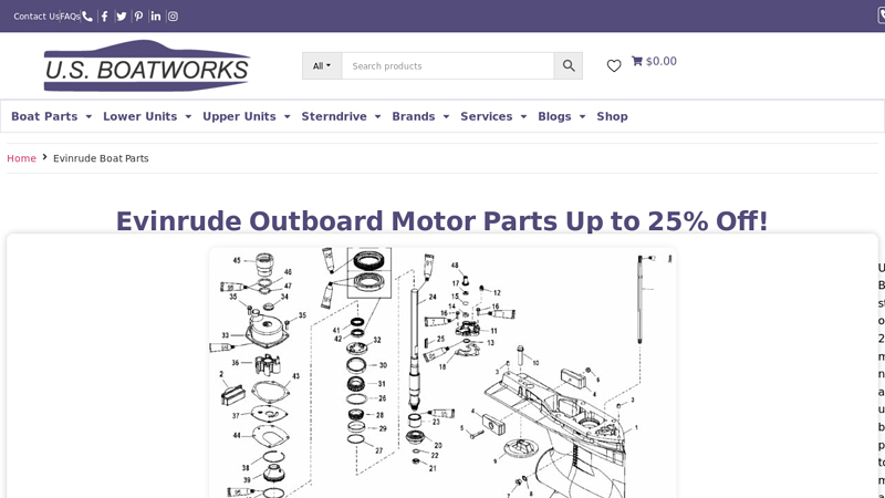 Evinrude Boat Parts vintage evinrude outboard motor parts