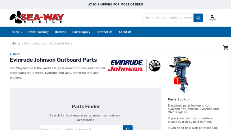 Evinrude Johnson Outboard Parts johnson outboard motor parts near me