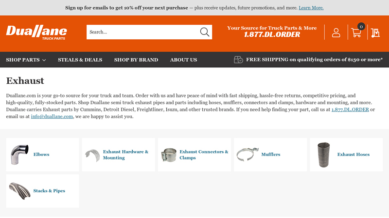 Exhaust semi truck exhaust parts